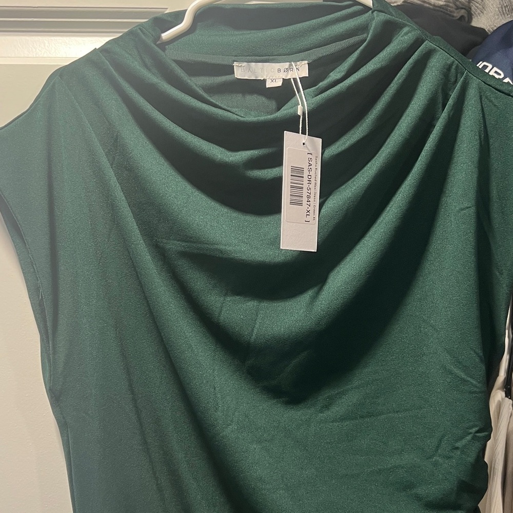 Baltic Born Dark Green Ruched Maxi Dress - Picture 6 of 6